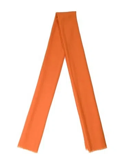 Pre-owned Max Mara Syra Scarf Dickey Cashmere Scarf In Orange