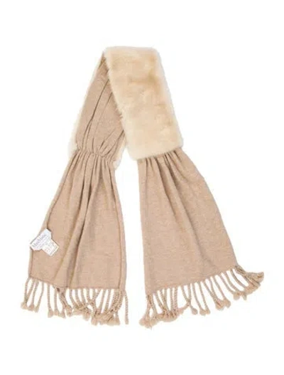 Pre-owned Max Mara Syra Scarf Dickey Virgin Wool Scarf In Neutral