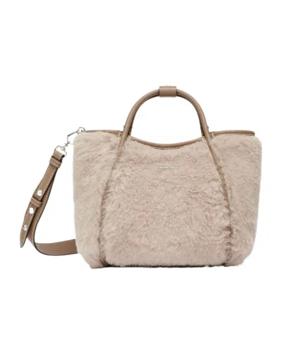 Max Mara T Marine Teddy Bear Mini Bag In Neutral