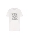 Max Mara Crew Neck Graphic Print Top In White