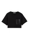 Max Mara Mexico Cropped T-shirt In Black Jersey In Black