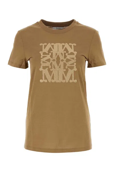 Max Mara Taverna Logo-embroidered T-shirt In Brown