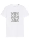 Max Mara Graphic Print Short Sleeve Crew Neck Top In White