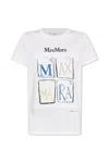 Max Mara Graphic Print Short Sleeve Top Collection In Bianco