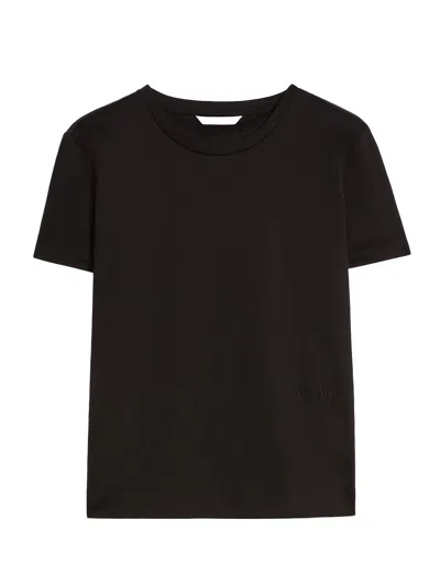 Max Mara Logo-embroidered Jersey T-shirt In Black