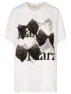 Max Mara Graphic Print Crew Neck Short Sleeve T-shirt In White