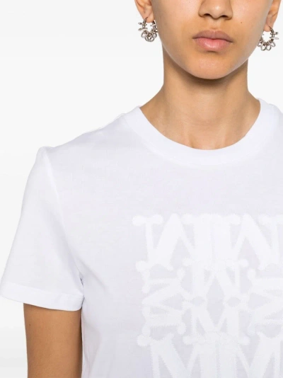 Max Mara T-shirt In Cotone Con Applicazione In White