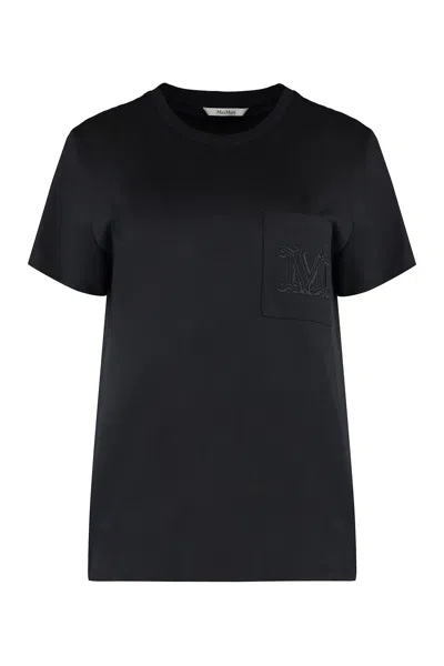Max Mara T-shirt In Cotton Jersey In Black