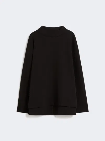 Max Mara T-shirt In Jersey Scuba In Black