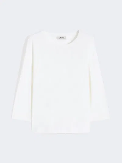 Max Mara T-shirt In Maglia Di Cotone In White