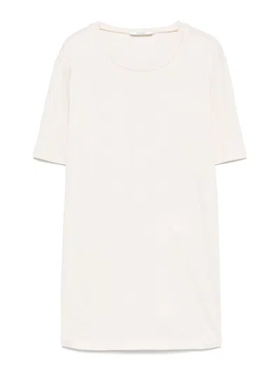 Max Mara T-shirt In Silk Interlock In White