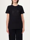 Max Mara Embellished Round Neck Top With Graphic Detail In Black