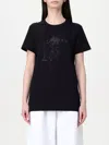 Max Mara Embellished Round Neck Top With Graphic Detail In Black