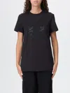 Max Mara Graphic Print Short Sleeve Round Neck Top In Black