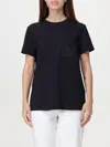 Max Mara Papaia Logo Cotton T-shirt In Schwarz