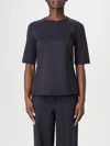 Max Mara Zip Detailed Crewneck T-shirt In Blue