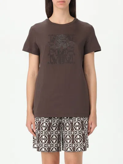 MAX MARA T-SHIRT MAX MARA WOMAN COLOR BROWN,G58518032