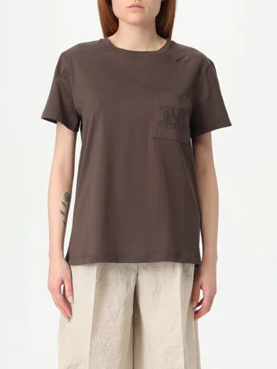 MAX MARA T-SHIRT MAX MARA WOMAN COLOR BROWN,426220032