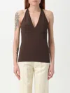 Max Mara V-neck Ribbed Tank Top In Brown