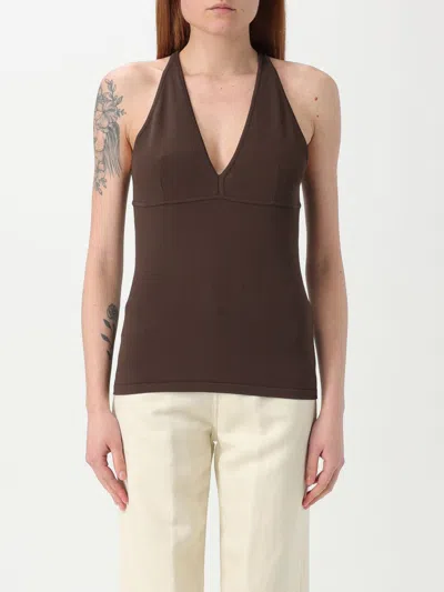 MAX MARA T-SHIRT MAX MARA WOMAN COLOR BROWN,G68222032