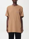 Max Mara Monogram-embroidered Cotton T-shirt In Camel
