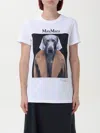 Max Mara Face Powder Weimaraner Graphic T-shirt In White 2