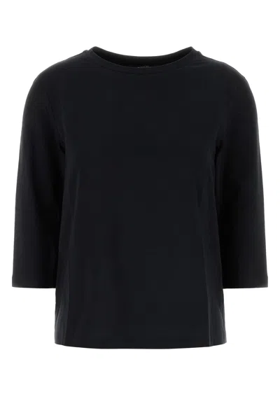 Max Mara T-shirt Multia In Cotone Stretch Nero  Donna In Black