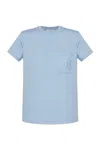 Max Mara Light Blue Logo Cotton T-shirt In Blue