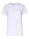 Max Mara Women 'papaia' White Crewneck T-shirt With Tonal Logo Embroidery On The Front In Cotton Wom In Beis