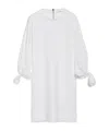 Max Mara Cotton Poplin Lace-up Mini Dress In White