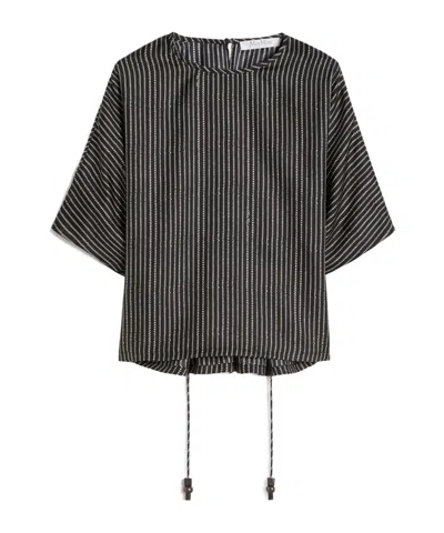 Max Mara T-shirt Top In Silver