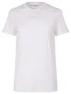 Max Mara Women 'papaia' White Crewneck T-shirt With Tonal Logo Embroidery On The Front In Cotton Wom In White