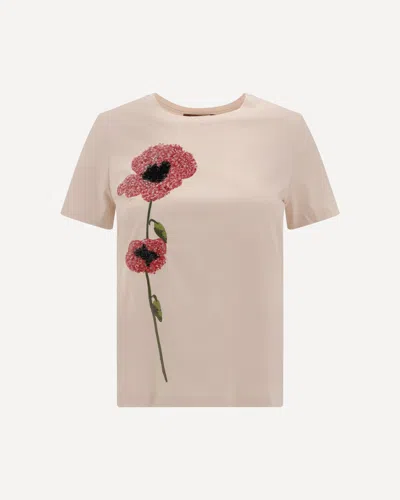 Max Mara T-shirt With Flowers And Sequins