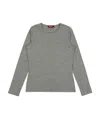 Max Mara T-shirt With Round Neck And Long Sleeves In Gray