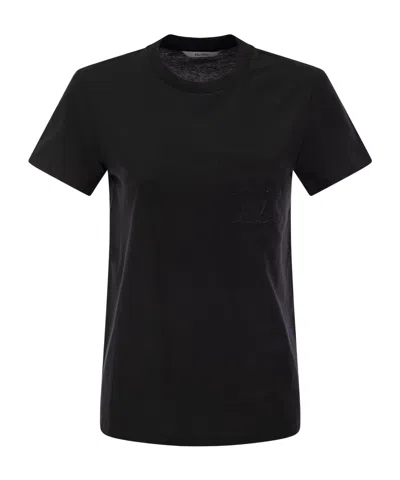 Max Mara T-shirt With Round Neck And Short Sleeves In Black
