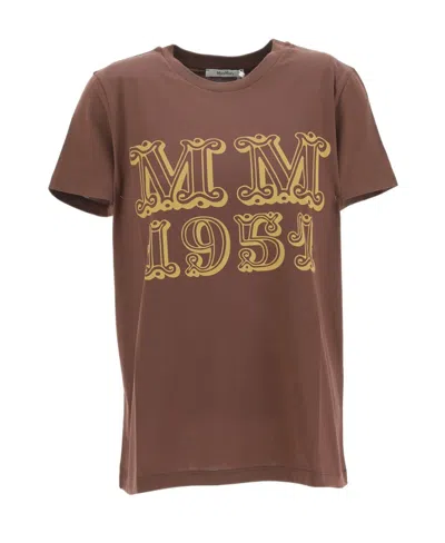 Max Mara T-shirt With Round Neck And Short Sleeves In Red