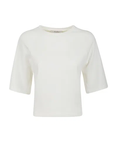 Max Mara T-shirt With Round Neck And Short Sleeves In White