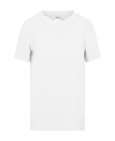 Max Mara T-shirt With Round Neck And Short Sleeves In White