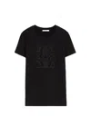 Max Mara Embellished Round Neck Top With Graphic Detail In Black