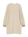 Max Mara Cady Embellished Blouse In Beige