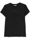 Max Mara Embellished Round Neck Top With Graphic Detail In Black