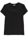 Max Mara Embellished Round Neck Top With Graphic Detail In Black