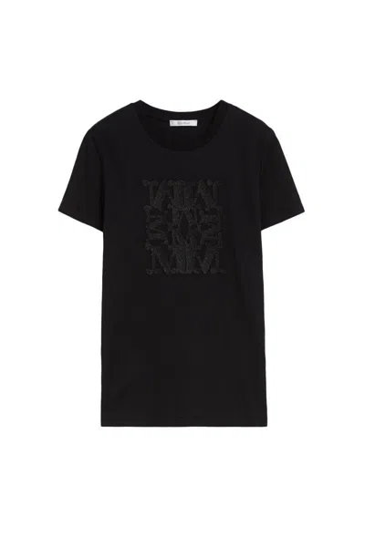 Max Mara Front Letter Pattern T-shirt In Black | ModeSens
