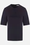 Max Mara Zip Detailed Crewneck T-shirt In Blue