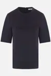 Max Mara Zip Detailed Crewneck T-shirt In Blue