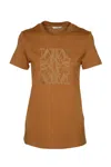Max Mara Taverna Cotton T-shirt In Leather Brown