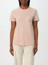 Max Mara Papaia Logo Embroidered Crewneck T-shirt In Powder
