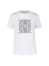 Max Mara Crew Neck Graphic Print Top In White