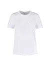 Max Mara White Cotton T-shirt With Tone-on-tone Logo Embroidery