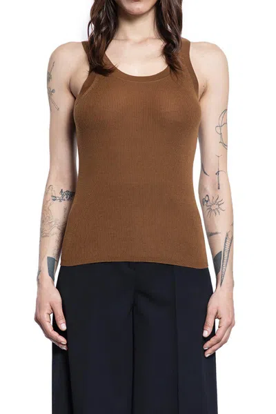 Max Mara Eliadi Scoop-neck Sweater Tank Top In Tobacco